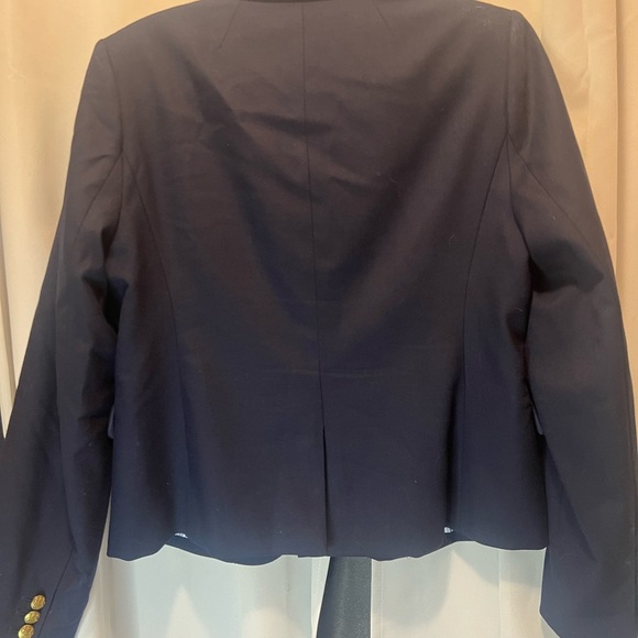 J.Crew Navy Wool-Blend Tailored Blazer | Classic Notched Lapel | Size 12 - Picture 3 of 9